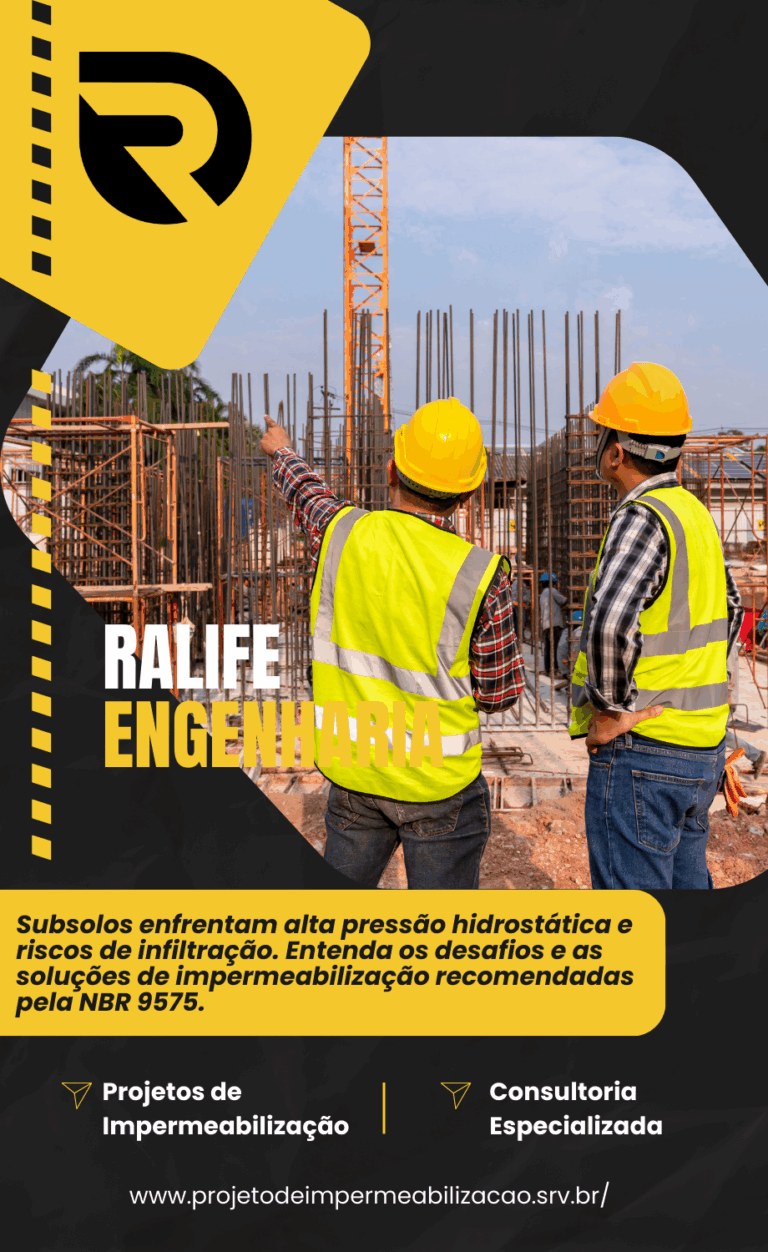 Subsolos, garagens enterradas, depósitos e fundações estão entre as áreas mais sensíveis da construção civil. Essas regiões estão em contato direto com o solo, o que significa presença constante de umidade, lençol freático e pressão hidrostática.